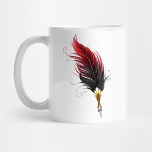 Red feather pen Mug